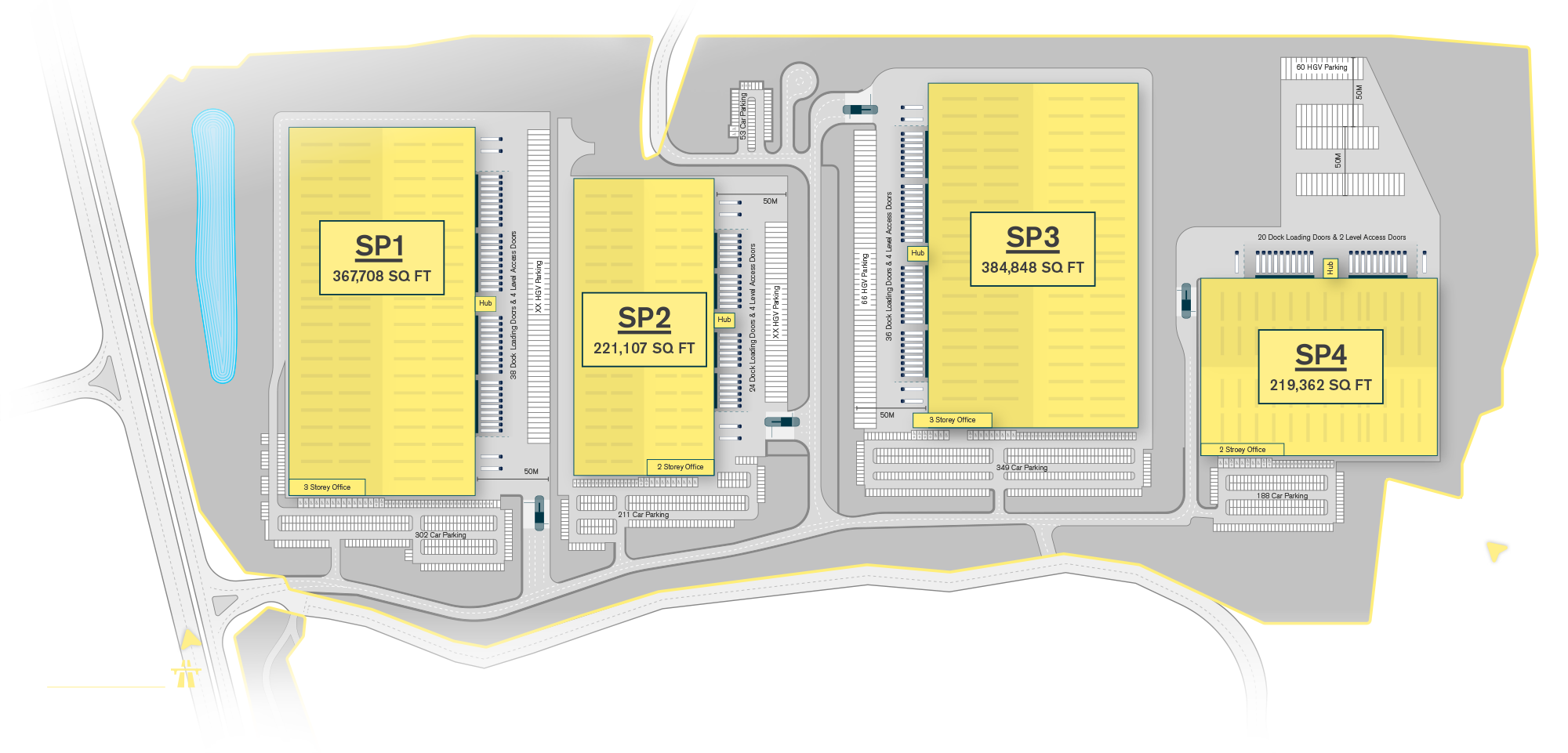 Masterplan Option 1 — 4 units